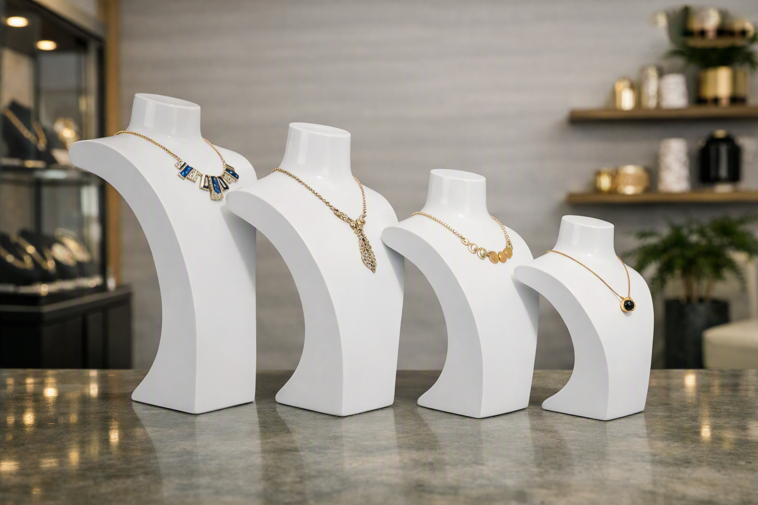Piano Lacquer Finish Necklace Busts